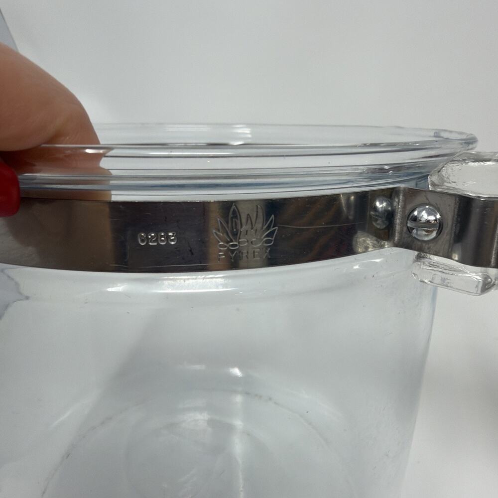 PYREX Flameware #6283 Glass Inner Pot & Lid ONLY for Double Boiler - 1-1/2 QT - Picture 4 of 9
